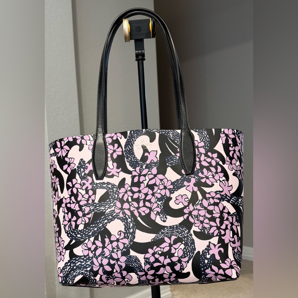 Kate Spade New York Snake Garden Medium Purple & Pink Tote Bag - Picture 3 of 14